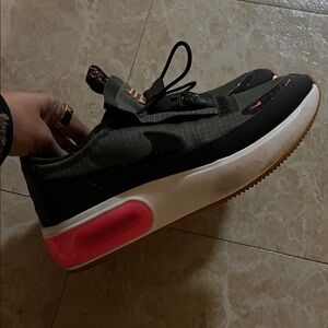 Stylish Olive Green and Pink Nike Air Max Shoes